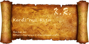 Kerényi Rita névjegykártya