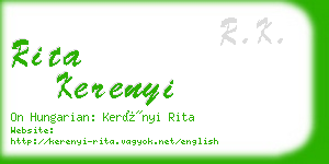 rita kerenyi business card